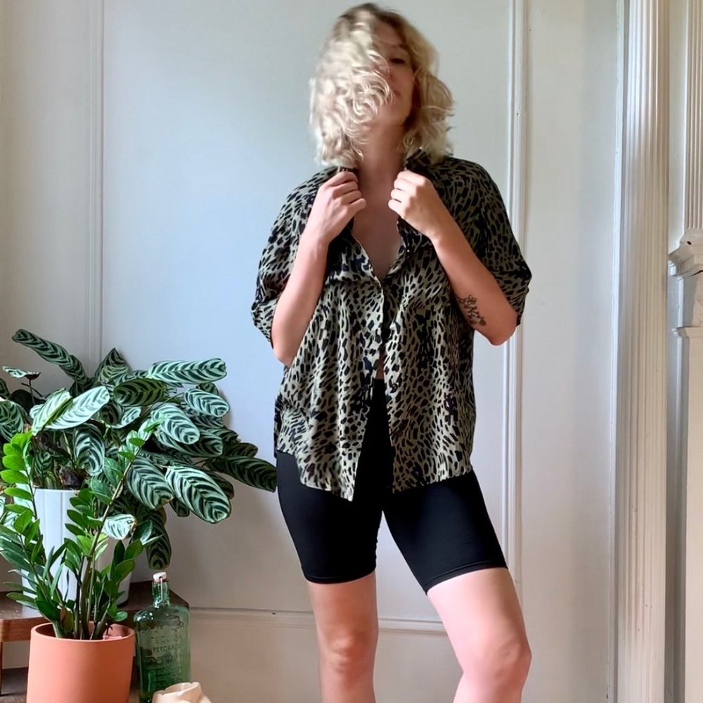 Oversize Cheetah Print Button Down - image 1